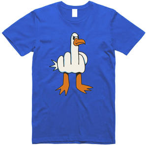 T-Shirt à manches courtes et col rond pour hommes, coupe régulière, Design drôle de mouette, 100% coton - Product Image 1