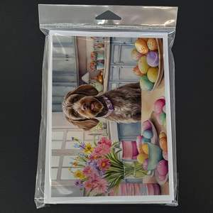 Whimsical Easter Wirehaired Pointing Griffon Pack 8 Tarjetas de notas A7 en blanco Tamaño 5x7 con sobres para saludos decorativos - Product Image 3