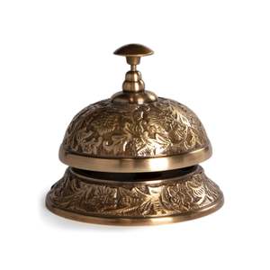 Campana de mesa de latón para uso en mesas de cafeterías y restaurantes con cuerpo de latón resistente y sonido claro. - Product Image 5