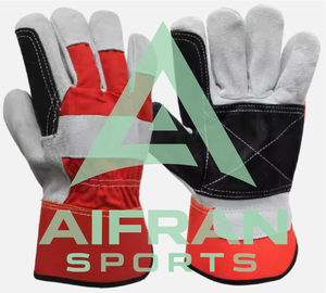 Guantes de Trabajo de Cuero Vacuno de Doble Palma AIFRAN, Guantes de Seguridad de Alta Visibilidad con Reflectores para la Construcción, Venta al Por Mayor - Product Image 4