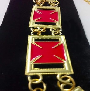 Knights Templar Chain collar cross - Masonic Chain Collar - Gold on Black Material Velvet Metal type Black - Product Image 2
