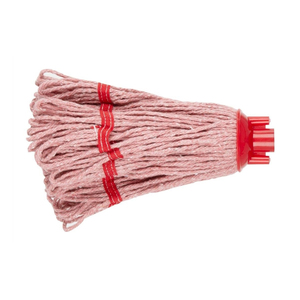 Cabezal de fregona de hilo de algodón de alta calidad y bajo precio con banda superior de color liso para sistema de limpieza de suelos, con extremo cortado, a bajo precio. - Product Image 2