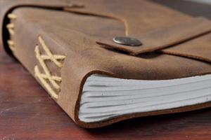 Handmade Genuine Leather Journal for Men and Women Hardcover with White Cotton <b>Paper</b> Thread Sewing Binding Best Gift Notebook - Product Image 5