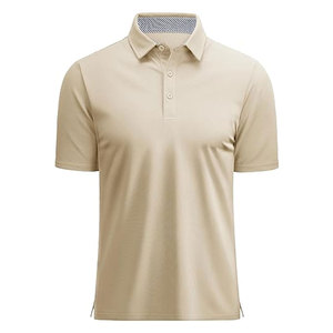 Chemises pour hommes personnalisées imprimées, à manches courtes, en coton tricoté, 3 boutons, coupe classique, sportives, décontractées, chemises de golf confortables - Product Image 1