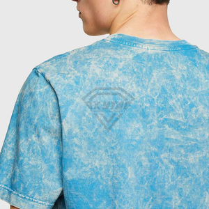 Custom Mens Acid Wash T Shirt Streetwear Heavyweight Cotton Tee Shirt <b>Light</b> Blue Mineral Wash Vintage Blank T Shirt Manufacturer - Product Image 6