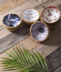 Tazón de Madera Artesanal para Servir, Precio al por Mayor, Tazón Redondo de Madera para Frutas, Tazón de Melamina para Servir, Platos de Vajilla, Juego de Cena - Product Image 3