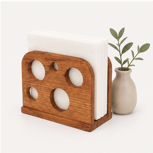 Premium Handcrafted Wooden Napkin Holder For <b>Dining</b> <b>Table</b> <b>Rustic</b> <b>Farmhouse</b> Tissue Paper Stand And Decorative Tabletop Organizer - Product Image 6