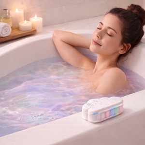 Vente en gros de bombes de bain effervescentes personnalisées, bio, véganes, relaxantes, naturelles, de luxe, à marque privée, 150g, pour enfants, blanches, arc-en-ciel, à la lavande - Product Image 4