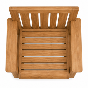 Chaise de jardin moderne en teck massif, durable, écologique, avec larges accoudoirs |   Fauteuil de patio de luxe pour resort |   Imperméable aux intempéries - Product Image 4