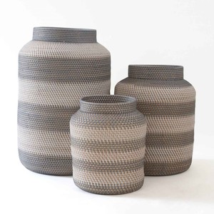 Silver rattan vase table display <b>accessories</b> top choice home decor hand-<b>braided</b> flower vases - Product Image 5
