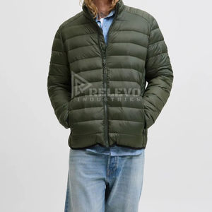 Blouson matelassé imperméable et coupe-vent à capuche pour homme, en duvet de canard, style streetwear, universitaire et moto, personnalisable, vente en gros - Product Image 3