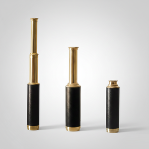 Télescope nautique en laiton de grande taille avec étui en cuir, style pirate vintage, décoration marine, objet de collection, cadeau - Product Image 1