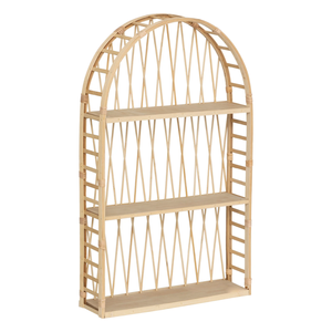 Premium Bamboo Arch Wall Hanging Shelf Functional Storage <b>Rack</b> for Boutique Spa and Hotel Wall Display Wholesale - Product Image 3
