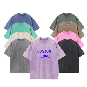 Camiseta de Hombre Oversize Vintage con Lavado Ácido, Personalizada, Tallas Grandes, Estilo Casual Urbano, 100% Algodón, Impresión DTG - Product Image 1