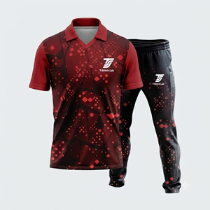 Uniforme de cricket professionnel en polyester 100% pour sublimation, personnalisable avec nom d'équipe, taille élastique, manches courtes, unisexe, prix bas, vente chaude - Product Image 2