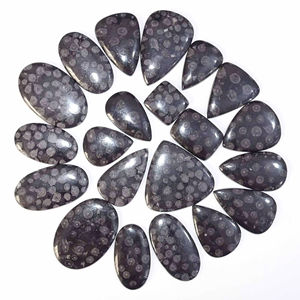 Quartz noir fossile naturel, semi-précieux, cabochon ovale lisse en forme de poire, pierre précieuse non traitée, taille personnalisable, fournisseur - Product Image 2