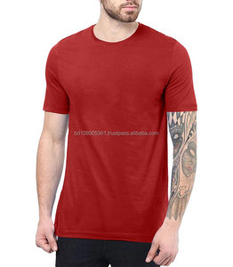 T-shirt à manches courtes et col rond pour hommes, Logo et Design personnalisés, couleur rouge, haute qualité exportation, du Bangladesh, - Product Image 4