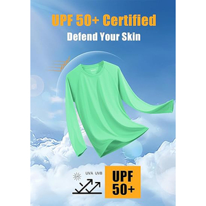 Bulk Mens Long Sleeve Rash Guard Mint Green <b>SPF</b> 50 Plus UV Sun Protection Swim Shirt Factory Direct Custom Swimwear Tee - Product Image 5
