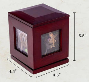 Modern American Style Wooden Pet <b>Memorial</b> Urn High Quality Cat Dog Ashes Keepsake Photo <b>Frame</b> Custom Logo Funeral Supplies - Product Image 2