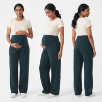 Pantalon de survêtement de maternité hiver 2026 ample pour femme enceinte, grande taille, avec poches