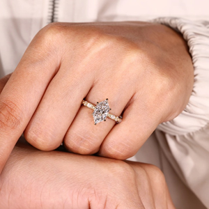 Bague de fiançailles décontractée/sportive en diamant de laboratoire taille brillant 2,28 carats certifiée IGI, plaqué or 14 carats, vermeil éternité, pour soirée - Product Image 3