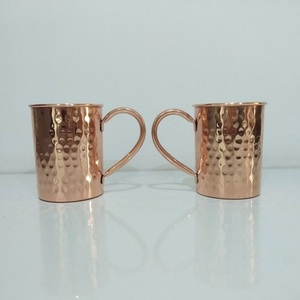 Grande tasse à Moscow Mule en cuivre martelé avec poignée ergonomique, tasse en cuivre pour cocktails rafraîchissants - Product Image 2
