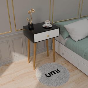 Modern Bedside <b>Table</b> with Solid Wood Legs, Minimalist and Practical End <b>Side</b> <b>Table</b> with Drawer <b>Storage</b>, Easy Assembly - Product Image 1