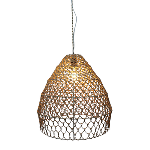 Lámpara de Techo Colgante Hecha a Mano, Moderna, Ecológica, con Alimentación de CA, de Mimbre, Ratán, Hierba Marina y Yute - Product Image 6