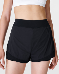 Shorts Deportivos Negros de Cintura Alta para Mujer, Calidad Premium, Cintura Elástica, Corte Regular, Secado Rápido, Tejido de Spandex y Poliéster, 180 g, 2026 - Product Image 2