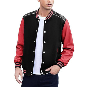 Veste rétro en laine 100% imperméable, anti-UV, écologique, avec garniture en cuir véritable noir et jaune, broderie personnalisée OEM, unisexe, hiver - Product Image 1