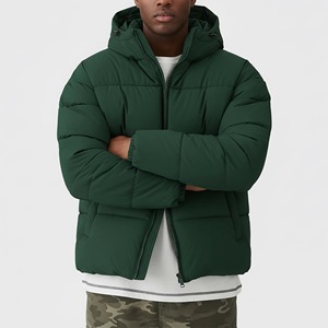 Blouson matelassé unisexe pour homme, chaud, épais, décontracté, imperméable, grande taille, en nylon, coupe trapèze, couleur unie, vente en gros - Product Image 5