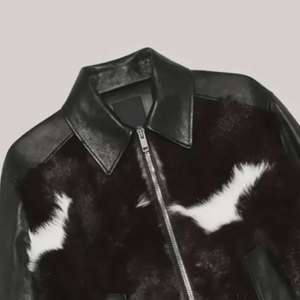 2026 Trendy Regular Fit Cowhide <b>Leather</b> <b>Jackets</b> Fashionable <b>Men</b> Hair On <b>Leather</b> <b>Jackets</b> Cowhide <b>Leather</b> <b>Jackets</b> - Product Image 3