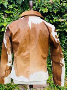 Men's Genuine Cowhide Hair <b>Leather</b> <b>Jacket</b> Animal Print Breathable Eco-Friendly Windproof Zipper Closure Turn-down Collar Casual - Product Image 2