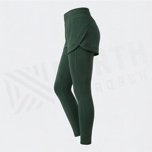 Wholesale Quick Dry Lightweight Yoga Pants Set Fitness <b>Butt</b> <b>Lifting</b> <b>Leggings</b> Two In One Activewear Sports Gym Tights - Product Image 3