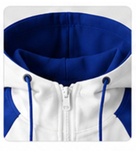Sudadera Raglán Blanca y Azul para Mujer, Marca Alcorn, con Letra Griega Sigma Bordada en la Parte Delantera, Cuello Redondo, Manga Larga, 100% Algodón, para Otoño e Invierno - Product Image 4