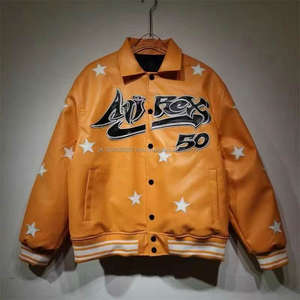 Chaqueta Varsity Personalizada de Alta Calidad para Hombre, Estilo Vintage, Ropa de Invierno, Chaqueta de Béisbol de Cuero con Logotipo Bordado Personalizado - Product Image 1