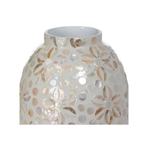 Oval Mother of Pearl Vase Artisan Shell Craft <b>Decorative</b> Centerpiece - Product Image 2