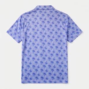 เสื้อโปโลพิมพ์ลายฮาวายสำหรับผู้ชาย แขนสั้น คอปก ผ้าถัก เหมาะสำหรับกอล์ฟและวันหยุดพักผ่อน รับสกรีนโลโก้ - Product Image 4