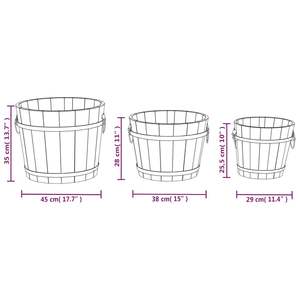 Ensemble de 3 pots de fleurs en bois de sapin massif, finition bois brûlé - Product Image 6