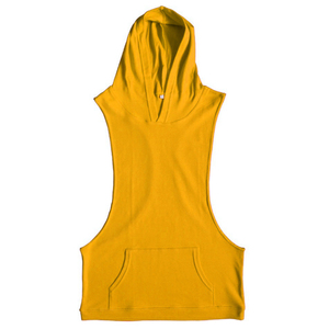 Custom Logo Wholesale Men Sleeveless Workout Hoodie Custom Sleeveless Gym Hoodies Men Gym Hooded Tank <b>Top</b> for Men - Product Image 5