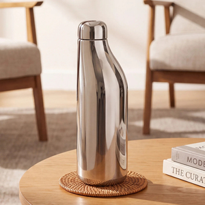 Ergonomic Silver Cocktail Shaker Featuring A Unique Curved Silhouette Stylish <b>Bar</b> <b>Tool</b> Built For Comfortable And Easy Mixing - Product Image 4