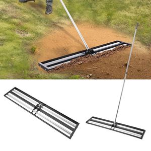 Rastrello di livellamento per prato in acciaio inox 48 ''X 10 \" Rastrello di livellamento 83.9 ''strumento di risparmio per impugnatura regolabile per Golf in giardino - Product Image 1