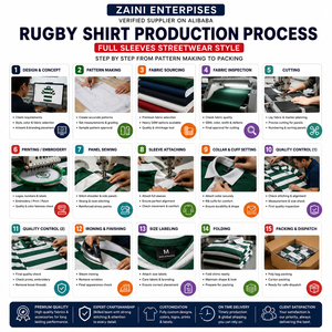 เสื้อรักบี้ผ้าฝ้ายพรีเมียมเนื้อหนา 180 GSM สีบล็อก แขนยาว พิมพ์ลายกราฟิกตามสั่ง ป้องกันรอยยับ - Product Image 4