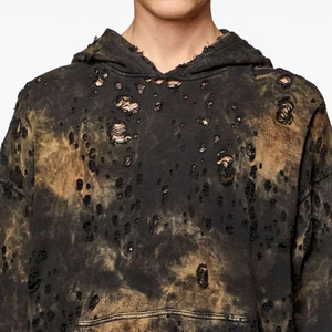 Fabricants de sweats à capuche personnalisés en coton 100% 500 g/m², brodés, patchwork, ODM, unisexes, épais, confortables, élégants, surdimensionnés - Product Image 5