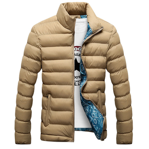 Chaqueta de burbujas de color sólido para hombre, forro de algodón, cuello alto, impermeable, transpirable, de secado rápido, abrigo de invierno, informal, corte ajustado, regular - Product Image 4