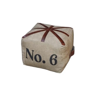 Contemporary <b>Canvas</b> Ottoman Footrest Stool with Durable Wooden <b>Frame</b> Upholstered Top Multifunction Seating for Home Office Hotel - Product Image 2