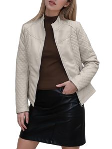 <b>Women</b> <b>Lightweight</b> Faux Leather Bomber <b>Jacket</b> Slim Fit with Zip Pockets OEM Custom Bulk - Product Image 1