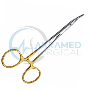 Pinzas Hemostáticas Quirúrgicas Halsted Mosquito Curvas Akramed Premium con Mango Dorado, Juego de Instrumentos de Acero Inoxidable, Certificación CE - Product Image 1