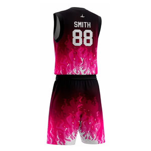 Ensemble de maillots de basket-ball respirants personnalisés en gros avec impression par sublimation du logo de l'équipe sur le devant, design unisexe - Product Image 3