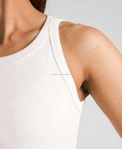 Camiseta sin Mangas para Mujer, Talla XS, Calidad Premium, Tejido Acanalado Transpirable, Ecológica, Venta al Por Mayor, Diseño Sólido con Impresión Digital - Product Image 4